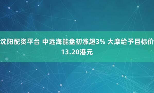 沈阳配资平台 中远海能盘初涨超3% 大摩给予目标价13.20港元